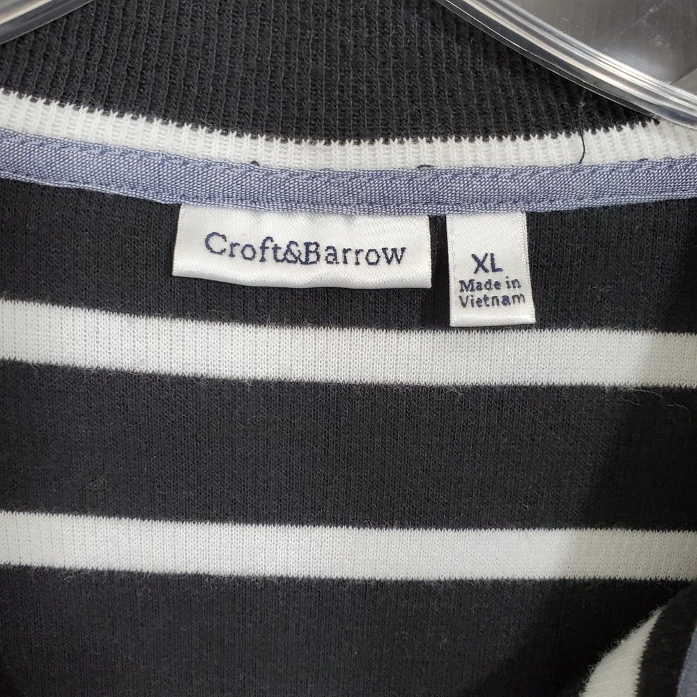 Croft & Barrow striped snap collar long sleeve shirt woman's size XL - Picture 5 of 9